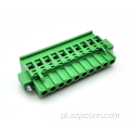 Bloco de terminais plugável com passo de 5,08 mm verde 10P